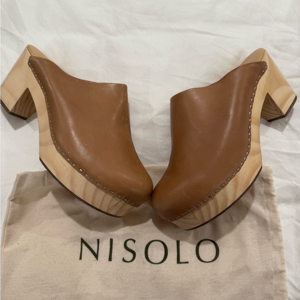 Nisolo Women's Brown Leather Mules Size 11 NEW!